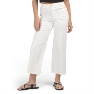 OAT New York Wide Leg Crop Jeans in White